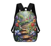 sinyumoney Flower Garden Art Painting Mochila Escolar Para Niños Y Niñas, Mochila Informal De Viaje, Mochila De Gran Capacidad Para El Día A Día 17inch