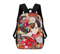 sinyumoney Flower Girl Kimono Japan Mochila Escolar De Moda Para Estudiantes, Adecuada Para Niños Y Niñas, Mochila Informal Para Viajes Al Aire Libre, Esencial Para El Día A Día 17inch