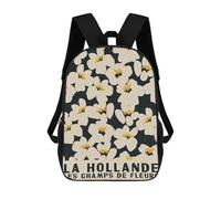 sinyumoney Flower Market Holland Mochila Escolar De 17 Pulgadas Impresa En 3D Mochilas Infantiles Mochila Genial Impresa En 3D Para Niños De Primaria Y Secundaria