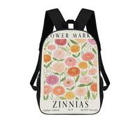 sinyumoney Flower Market Zinnias California Mochilas Infantiles Impresas En 3D Para Niños. Mochilas De Viaje De Moda Para Niños. Mochila Escolar Para Estudiantes De Primaria Y Secundaria.