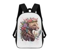 sinyumoney Flower Ocelot Painting Mochila De Trabajo Para Portátil, Mochila Para Hombres, Mujeres Y Adolescentes 17inch
