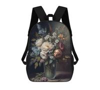 sinyumoney Flower Still Life Painting Mochilas Para Niños Mochila Escolar Mochila Escolar Impresa En 3D Para Niños Estudiantes De Primaria Y Secundaria 17inch