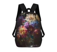 sinyumoney Flowers White Blue Pink Mochilas Para Niños 17inch Mochila Escolar Mochila Escolar Impresa En 3D Para Niños De Primaria Y Secundaria