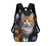 sinyumoney Fluffy Cat Garden Mochila Escolar Mochila De Día Mochila De Negocios Mochila Impermeable Para Libros Para Niños/Niñas/Adolescentes 17inch