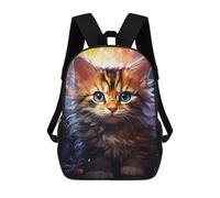 sinyumoney Fluffy Cat with Sparkling Eyes Mochila Escolar De 17 Pulgadas Para Adolescentes, Con Estampado 3D, Ajustable Y Con Bolsillos, Ideal Para Niños, Niñas Y Estudiantes.