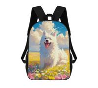 sinyumoney Fluffy Dog Japanese Art Mochila Infantil Para Niñas Y Niños, Mochila De Día, Escuela Primaria, Perfecta Para La Vuelta Al Cole O Educación Física, Regalos Y Viajes 17inch