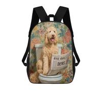 sinyumoney Fluffy Dog Reading Newspaper on Toilet Mochila Escolar, Bolso De Negocios, Bolso Para Portátil Resistente Para Niñas Y Adolescentes 17inch