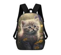 sinyumoney Fluffy Kitten Garden Mochila Escolar Ligera Para Aeropuerto Y Universidad Para Niñas Y Adolescentes 17inch