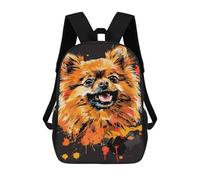 sinyumoney Fluffy Pomeranian Art Print Mochila Escolar Secundaria Informal Para Viajes, Mochilas Para La Escuela Secundaria, Para Acampar, Aventuras Al Aire Libre Y Viajes Diarios 17inch