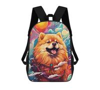 sinyumoney Fluffy Pomeranian in Fantasy Sky Mochila Escolar De 17 Pulgadas Impresa En 3D Mochilas Infantiles Mochila Genial Impresa En 3D Para Niños De Primaria Y Secundaria