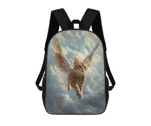 sinyumoney Flying Cat with Wings Bengal Cat Angel Mochila Infantil Para Niñas Y Niños, Mochila De Día, Escuela Primaria, Perfecta Para La Vuelta Al Cole O Educación Física, Regalos Y Viajes 17inch