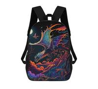 sinyumoney Flying Dragon Neon Mochila Infantil Con Impresión 3D, Mochila Escolar Para Niños, Mochila Informal Divertida Para Niños Y Adolescentes 17inch