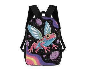 sinyumoney Flying Frog in Space Mochila Escolar Infantil Impresa En 3D, Mochila Informal De Moda Para Niños, Mochila De Viaje De Alta Capacidad Para Libros Para Niños 17inch