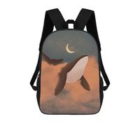 sinyumoney Flying Whale Mochila Escolar Infantil Impresa En 3D Para Niños, Mochilas De Viaje De Alta Capacidad, Bolsas Para Libros, Mochila Escolar Infantil 17inch