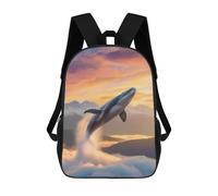 sinyumoney Flying Whale Mochila Escolar Ligera Para El Colegio, Mochila Escolar De Día, Mochila Para Libros Para Hombres, Mujeres Y Adolescentes 17inch