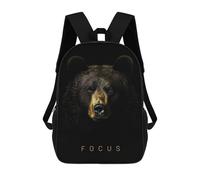 sinyumoney Focus Bear Gold Dark Mochila Infantil, Mochila Escolar De Gran Capacidad Para Estudiantes, Mochila Para Libros, Mochila Para Niños, Niñas, Adultos Y Adolescentes 17inch