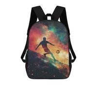 sinyumoney Football Galaxy Silhouette Mochila Escolar Mochilas Escolares Para Niñas Y Niños Mochila Con Bolsillo Mochila Escolar De Moda Mochila Infantil 17inch