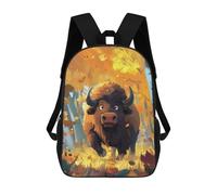 sinyumoney Forest Bison Illustration Mochilas Escolares Mochilas Escolares De Secundaria Mochila Informal Para Acampar Aventuras Al Aire Libre Y Viajes Diarios 17inch