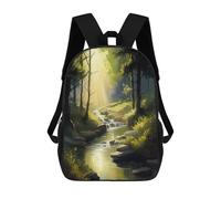 sinyumoney Forest Glade Oil Paint Mochila Escolar Infantil Impresa En 3D Para Niños, Mochilas De Viaje De Alta Capacidad, Bolsas Para Libros, Mochila Escolar Infantil 17inch
