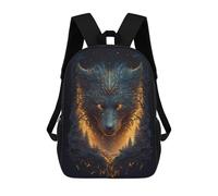 sinyumoney Forest Spirit Wolf Mochila Escolar Impresa En 3D Mochilas Informales Para Niños Mochila Escolar Impresa En 3D Para Niños De Primaria Y Secundaria 17inch