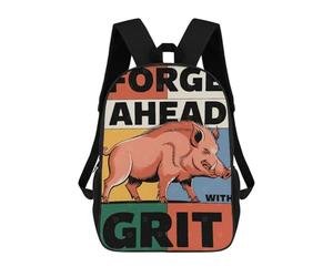 sinyumoney Forge Ahead With Grit Wild Boar Illustration Mochila Escolar Impresa En 3D Mochila Escolar De Moda Para Niños Mochilas Para Niños Estudiantes De Secundaria 17inch