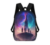 sinyumoney Four Figures Gazing at Cosmic Tower Mochila Escolar Mochila Para Niños Impresa En 3D Mochilas Infantiles Para Niños Y Niñas Mochilas Escolares Mochilas De Viaje Para Niños 17inch