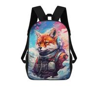 sinyumoney Fox Astronaut in Space Mochilas Escolares Mochila Escolar Ligera Mochila De Día Mochila Escolar Para La Universidad Para Niños/Niñas/Adolescentes 17inch