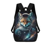 sinyumoney Fox Astronaut Space Art Print Mochila Mochila Informal Para El Día A Día, Para La Escuela, El Trabajo Y Los Viajes Para Hombres, Mujeres Y Adolescentes 17inch