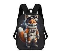sinyumoney Fox Astronaut Space Suit Mochila Escolar Informal Para El Día A Día, Para La Escuela, El Trabajo Y Los Viajes Para Hombres, Mujeres Y Adolescentes. 17inch