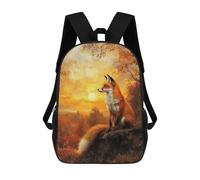 sinyumoney Fox at Sunset Mochila Escolar Impresa En 3D Para Niños, Mochila Escolar Informal De Moda Para Viajes Para Niños Y Estudiantes 17inch