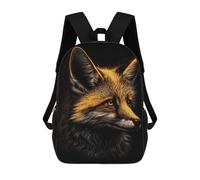sinyumoney Fox Black Gold Mochilas Infantiles Impresas En 3D De 17 Pulgadas. Mochila Escolar Informal Impresa En 3D Para Niños De Primaria Y Secundaria.