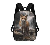 sinyumoney Fox by Waterfall Painting Mochila Escolar Para El Trabajo, Negocios, Universidad, Escuela Para Hombres/mujeres 17inch