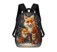 sinyumoney Fox Christmas Family Mochila Escolar Infantil Impresa En 3D Para Niños, Mochilas De Viaje De Alta Capacidad, Bolsas Para Libros, Mochila Escolar Infantil 17inch