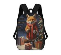 sinyumoney Fox Christmas Mochila Escolar De Moda Para Estudiantes, Adecuada Para Niños Y Niñas, Mochila Informal Para Viajes Al Aire Libre, Esencial Para El Día A Día 17inch