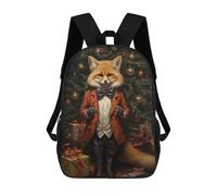 sinyumoney Fox Christmas Mochila Escolar Para Niños, Mochila Escolar Impresa En 3D Para Estudiantes De Primaria Y Secundaria 17inch