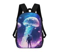 sinyumoney Fox Constellation Mochila ligera para la escuela, mochila escolar para niñas y adolescentes, Jellyfish In Space, 17"
