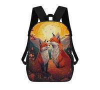 sinyumoney Fox Couple Sunset Mochila Escolar Mochilas Escolares Para Niñas Y Niños Mochila Con Bolsillo Mochila Escolar De Moda Para Niños 17inch