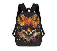 sinyumoney Fox DJ Headphones Sunglasses Art Print Mochila Escolar Secundaria Informal Para Viajes, Mochilas Para La Escuela Secundaria, Para Acampar, Aventuras Al Aire Libre Y Viajes Diarios 17inch