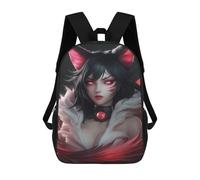 sinyumoney Fox Ear Anime Girl Mochila Escolar, Mochila Para Portátil, Mochila Para Niños/niñas/adolescentes 17inch