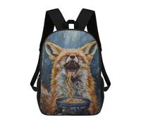 sinyumoney Fox Eating Ramen Noodles Mochila Escolar Infantil De 17 Pulgadas Con Estampado 3D, Mochila Moderna Para Niños, Mochilas De Viaje, Bolsas Para Libros, Mochila Escolar Infantil