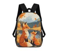 sinyumoney Fox Family in Autumn Mochilas De Moda Impresas En 3D 17inch Mochila Escolar Informal Para Niños De Primaria Y Secundaria