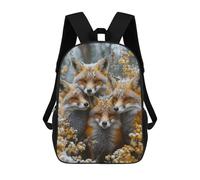 sinyumoney Fox Family in Winter Mochila Escolar De 17 Pulgadas Para Adolescentes, Con Estampado 3D, Ajustable Y Con Bolsillos, Ideal Para Niños, Niñas Y Estudiantes.