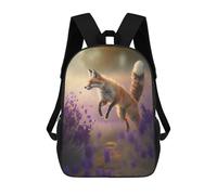 sinyumoney Fox Florence Flower Field Mochila Escolar Mochilas Escolares Para Niñas Y Niños Mochila Con Bolsillo Mochila Escolar De Moda Para Niños 17inch