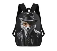 sinyumoney Fox Funny Black And White Mochila Para Niños, Adolescentes Y Estudiantes, Mochilas Para Niñas, Mochilas Para Niños Pequeños, Primaria Y Secundaria 17inch