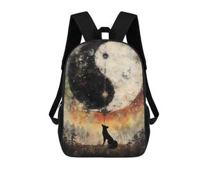 sinyumoney Fox Gazing at Yin Yang Mochila Escolar Resistente Al Agua, Mochila De Negocios Para Hombres, Mujeres Y Adolescentes 17inch