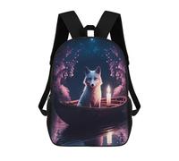 sinyumoney Fox in A Boat with Candle Mochila Escolar De Moda Para Estudiantes, Adecuada Para Niños Y Niñas, Mochila Informal Para Viajes Al Aire Libre, Esencial Para El Día A Día 17inch