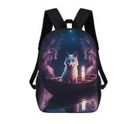sinyumoney Fox in A Boat with Candle Mochila Escolar Impresa En 3D Para Niños, Mochila Escolar Informal De Moda Para Viajes Para Niños Y Estudiantes 17inch