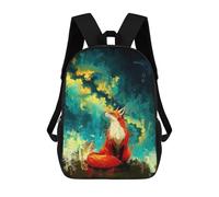 sinyumoney Fox in Abstract Landscape Mochila Escolar Informal Para El Día A Día, Ideal Para Viajes, Trabajo Y Uso Diario 17inch