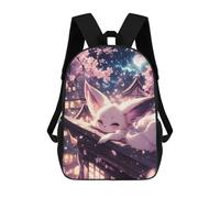 sinyumoney Fox in Cherry Blossom Night Mochilas Impresas En 3D Para Niños, Mochila Escolar, Mochila De Moda Para Niños De Primaria Y Secundaria 17inch