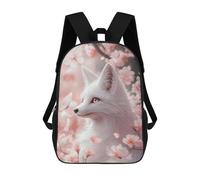 sinyumoney Fox In Cherry Blossoms Mochila Escolar Infantil, Mochilas Impresas En 3D, Mochilas Escolares De Moda Para Niños De Primaria Y Secundaria 17inch